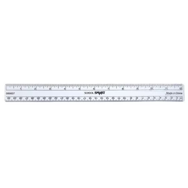 School Smart 089837 Flexible Transparent Plastic See-Through Ruler - Inch And Metric; 12 In. L; Clear, School Smart, Mfr#: 89837